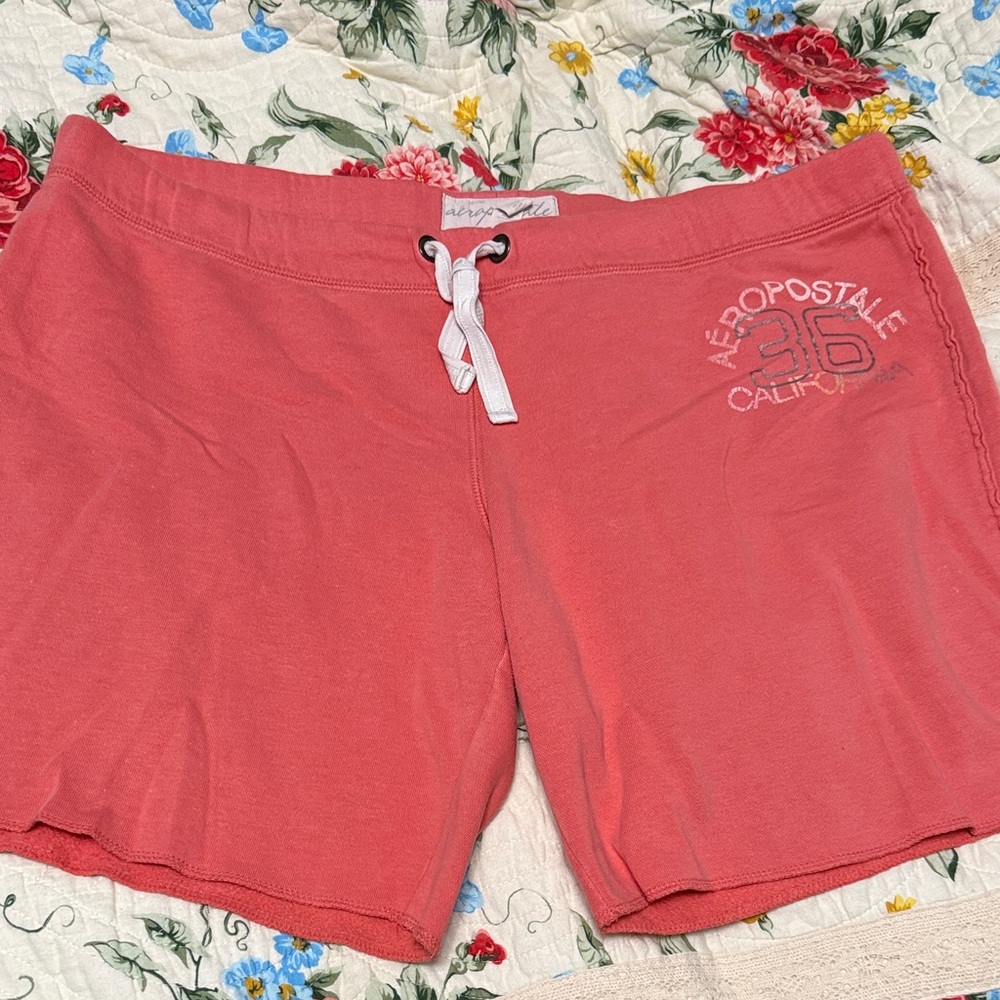 Aeropostale Coral Drawstring Lounge Shorts